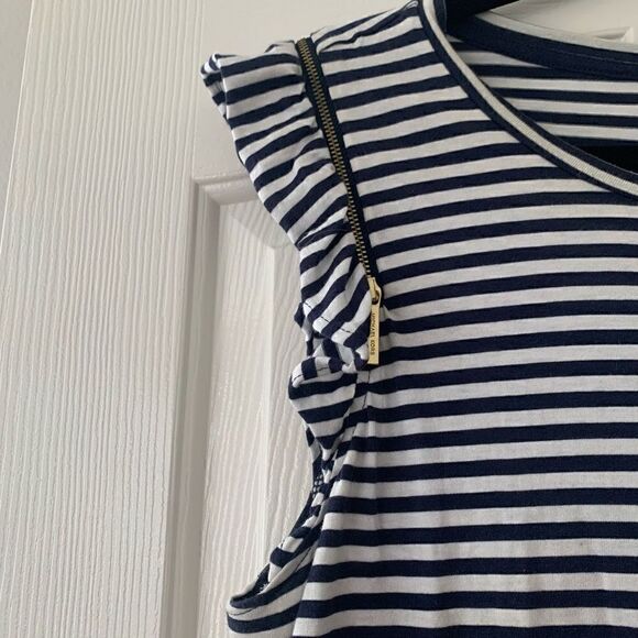 Michael Kors | Flutter Sleeve Stripe Shirt - Picture 3 of 6